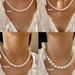 French Australian White South Sea Mother Of Pearl Necklace, Round And Non Fading, Light Luxury, High-end Feeling,_ipsvogv.com