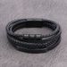 Bracelet 1PC Explosion Stainless Steel Leather Cord Bracelet Men's Multi-Layer Simple Braided Leather_ipsvogv.com