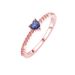 Sanjie's New Rose Gold Plated Heart-shaped Blue Diamond Ring Jewelry_ipsvogv.com