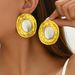 Simple Women's Earrings Niche Luxury Design Gold Plated Geometric Round Earrings_ipsvogv.com