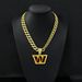 Fashion Trend Letter W Rugby Team Necklace Accessories Men's Hip Hop Full Diamond Cuban Chain_ipsvogv.com