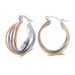 Women's Jewelry French Titanium Steel Three Ring Three Color Earrings Temperament Net Red Jewelry_ipsvogv.com