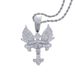 Men's Hip Hop Cross Pendant Necklace With Zircon, Silver/Gold Chain Options, 60cm Length Angel Cross Zircon Pendant Trend Men's Necklace_ipsvogv.com
