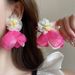 Women’s Jewelry Set Fashion Suitable For Summer Seaside Holiday Style Chiffon Flower Petal Earrings Earrings Female Exaggerated Niche Summer Sweet_ipsvogv.com