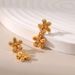 S925 silver needle anti allergic classic flower chain design niche gold temperament earrings plated with K real gold_ipsvogv.com