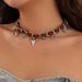 Ethnic Style Cowhide Turquoise Necklace, Personalized Denim Hat, Velvet Chain, Choker Necklace_ipsvogv.com