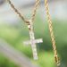 New Copper Inlaid Zircon Pendant Necklace Trendy Classic Punk Style Cross Choker_ipsvogv.com