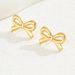 Hot Selling Real Gold Brass Electroplating Small Fresh Sweet Cute Versatile Bow Earrings_ipsvogv.com