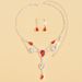 New Crystal Water Drop Necklace Earrings Jewelry Women's Wedding Evening Dress Accessories Set_ipsvogv.com