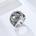 Retro Nordic Viking Eternal Knot Battle Axe Titanium Steel Ring Celtic Triangle Knot Stainless Steel Hand Jewelry_ipsvogv.com