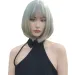 hot selling Grey Bob Synthetic Natural Hair with Fluffy Bangs for Women Short Straight Wigs Heat Resistant Daily Cosplay Wig_ipsvogv.com