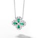 S925 silver cultivated emerald necklace four leaf clover retro literary style clavicle chain_ipsvogv.com