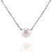 S925 Sterling Silver Pearl Necklace Simple 14k Gold Plated Single Shell Pearl Clavicle Chain_ipsvogv.com