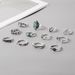New Turquoise Crescent Carved Hollow 12 Piece Set Ring_ipsvogv.com