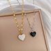 Body 【 Full Titanium Steel 】 Extremely Simple Style Double-Sided Love Furnace Genuine Gold Necklace For Women's Ins Mesh 【 】_ipsvogv.com