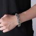 Thai Silver S Double Men's Personalized And Domineering Handwoven Leopard Old Hip Hop Trendy Bracelet_ipsvogv.com