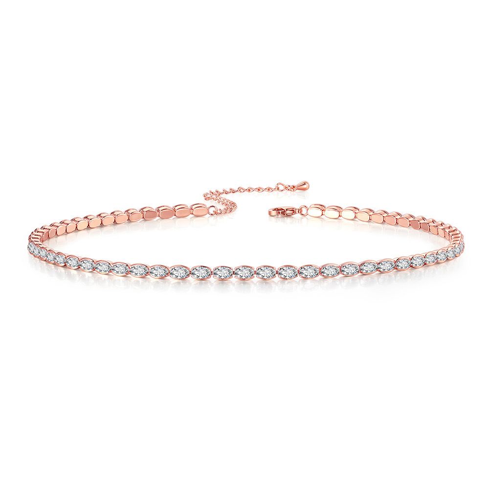 Hip Hop Egg-Shaped Zircon Necklace For Men And Women Street Style Full Diamond Tennis Chain Choker_ipsvogv.com