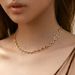 Copper plated K real gold chain minimalist INS style versatile clavicle chain love o shaped chain metal circle texture necklace_ipsvogv.com