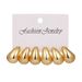 Unisex ins style temperament metal geometric twist earrings combination earrings_ipsvogv.com