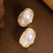Silver Needle Fashionable Exaggerated Baroque Alien Pearl With A Cold And Cool Style, High End Earrings_ipsvogv.com