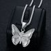 Fashion Simple Jewelry Titanium Steel Gold-Plated Diamond-Studded Butterfly Pendant Necklace_ipsvogv.com