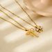 French INS Exquisite Bowknot Stainless Steel Gold-Plated Inlaid Zircon Ribbon Pendant Necklace Waterproof For Women_ipsvogv.com