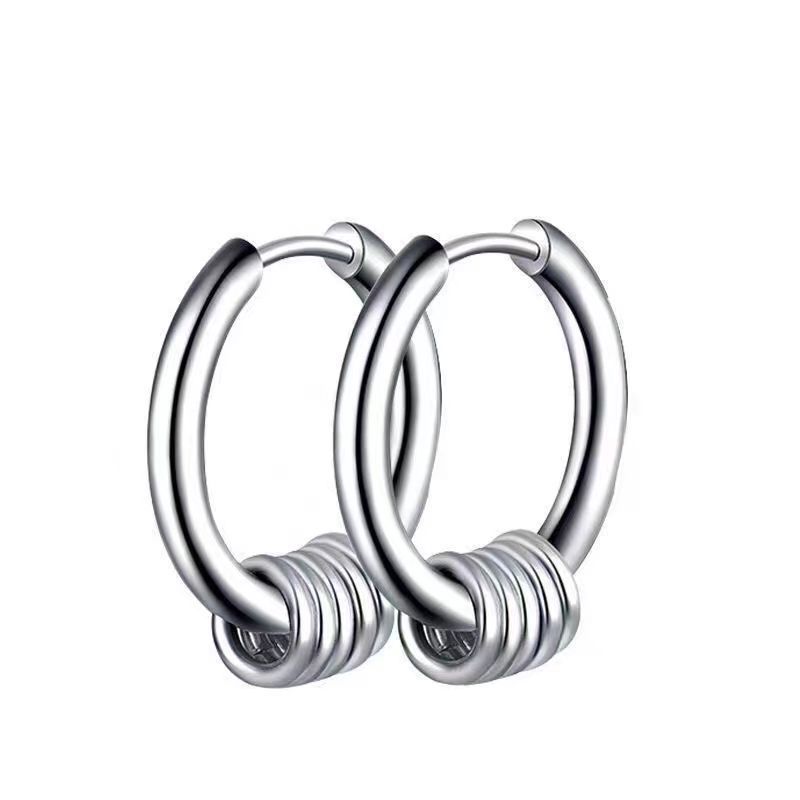 Titanium Steel Hoop Small Circle Earrings Ins Earrings Simple Trendy Earrings For Men And Women Without Ear Holes_ipsvogv.com