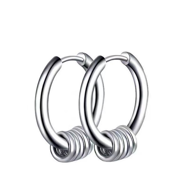 Titanium Steel Hoop Small Circle Earrings Ins Earrings Simple Trendy Earrings For Men And Women Without Ear Holes_ipsvogv.com
