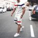 Men's Clothing home leisure men's thin short-sleeved sports striped round neck fitness suit men's T-shirt trendy two-piece suit_ipsvogv.com