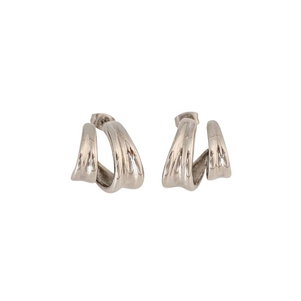 Spot Real Gold Electroplated Titanium Steel Fine Polished Double Layer Exquisite OOTD Gold And Silver Earrings_ipsvogv.com