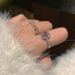Pink Ring~Zircon Sparkling Inlaid High Super End Feeling Light Luxury Open Mouth Finger With Diamond Arrangement And_ipsvogv.com