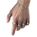 Punk Style Unisex Fashion Ring Bracelet Integrated Personality Hip Hop Silver Back Chain_ipsvogv.com