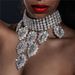 Luxury blue diamond tassel necklace Summer new water drop multi layer sexy accessories necklace for women_ipsvogv.com