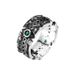 emerald Thai Green Men's New Silver Zircon High-end Feeling, Versatile For Couples, Open Mouth Ring, Guardian Elf Feeling, Couples, Ring,_ipsvogv.com