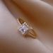 Korean Style Light Luxury Zircon Super Shiny INS Niche Design Square Diamond Minimalist Exquisite Adjustable Open Ring_ipsvogv.com