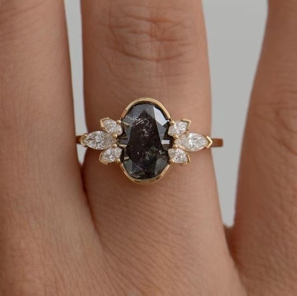 Obsidian Black Gold Ring Alloy Engagement Jewelry Female_ipsvogv.com