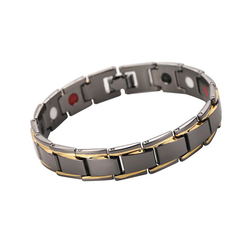 Kaiyi Jewelry Men's Magnetic Therapy Hematite Titanium Steel Bracelet Detachable_ipsvogv.com