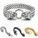 Stainless Steel Personality Viking Wolf Head Franco Link Chain Bracelet For Men_ipsvogv.com