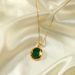 Ins Emerald Pendant Earrings Same Style High-end Brass Gold-plated Necklace For Women Summer_ipsvogv.com