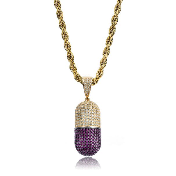 Personalized Capsule Pill Pendant Micro Inlaid Zircon Detachable Pendant Hip Hop Men And Women With The Same Amount_ipsvogv.com