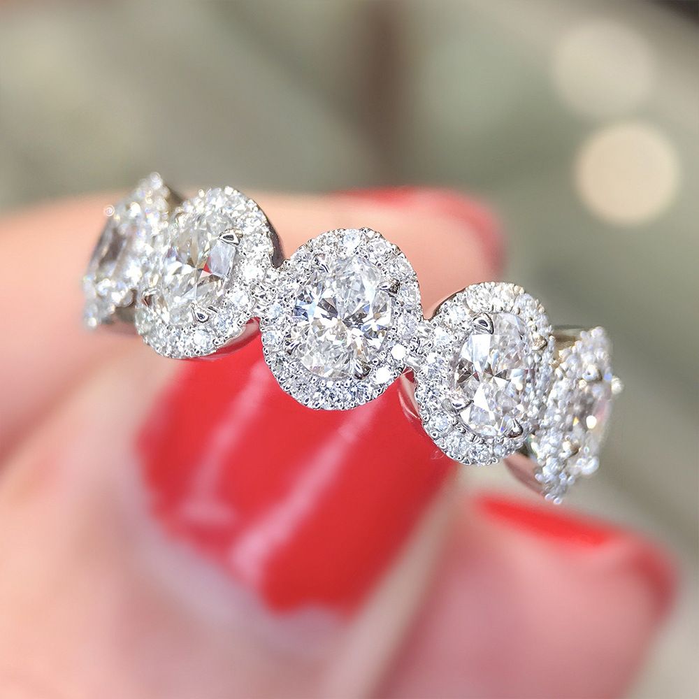 Cao Shi's Simple Five Circle Korean Version Round Zircon Ring Women's Yiwu Small Jewelry_ipsvogv.com