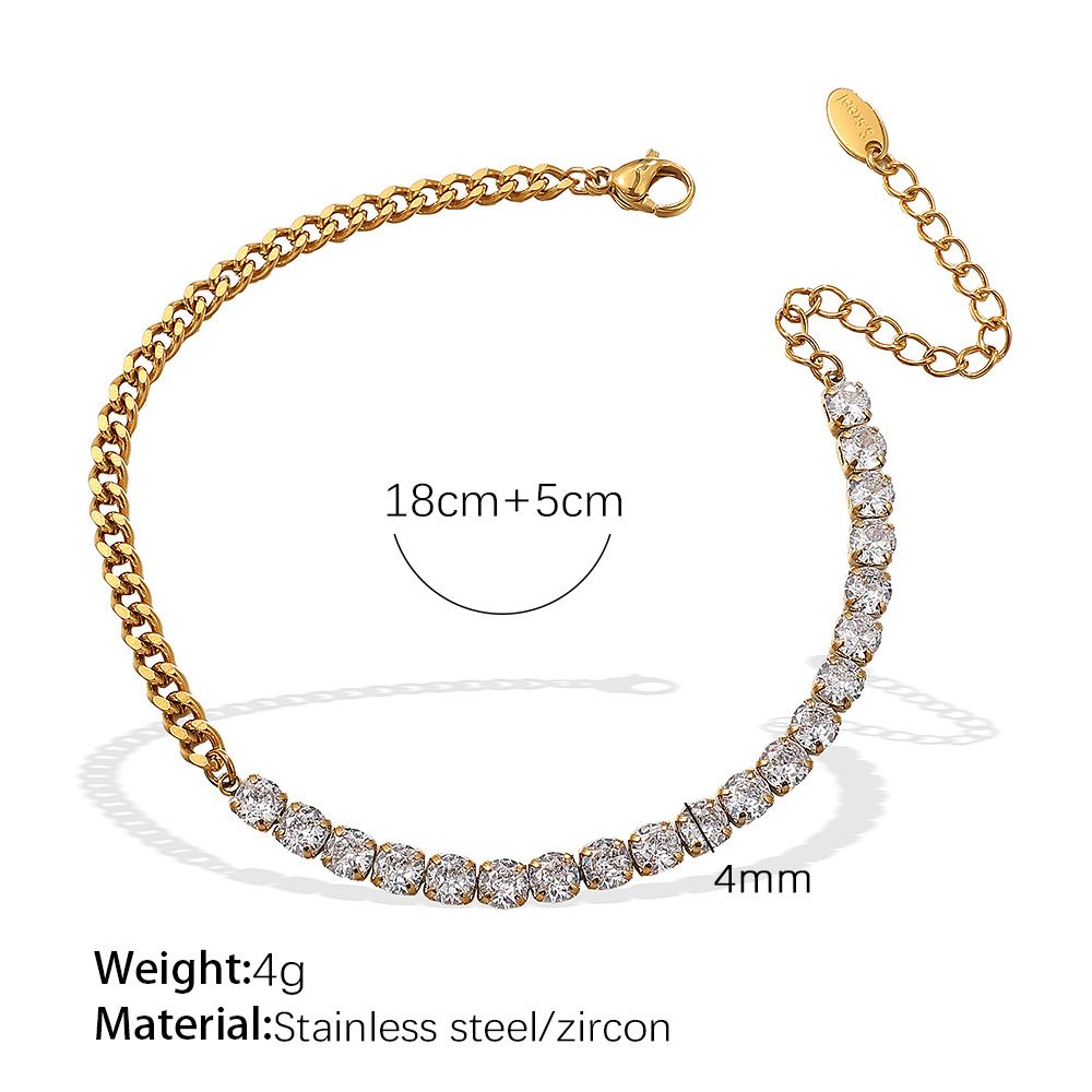 Women's Jewelry Set Fashion Full Diamond Zircon Necklace Light Luxury Simple Clavicle Chain Temperament Short Style_ipsvogv.com
