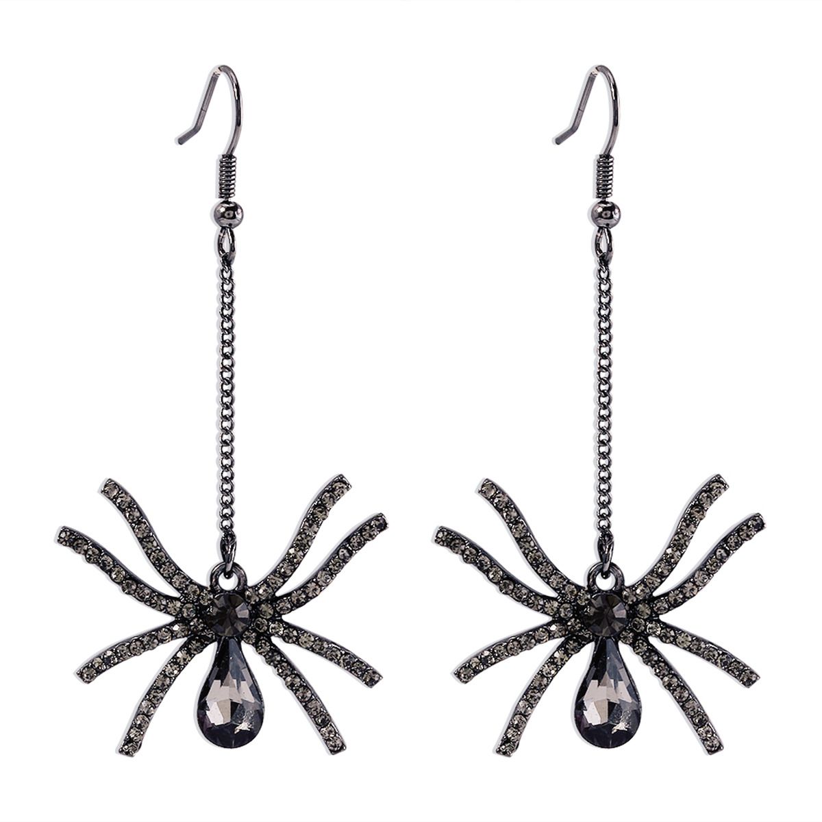 E10022 Wansheng New Women's Dark Series Old Long Exaggerated Spider Earrings_ipsvogv.com