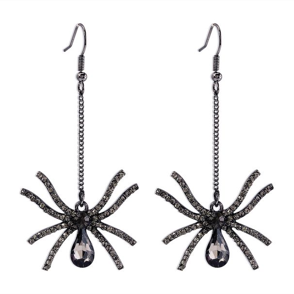 E10022 Wansheng New Women's Dark Series Old Long Exaggerated Spider Earrings_ipsvogv.com