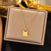 Small Niche Design Titanium Steel Letter Necklace For Women, Simple And Fashionable, Versatile Square Brand Collarbone_ipsvogv.com