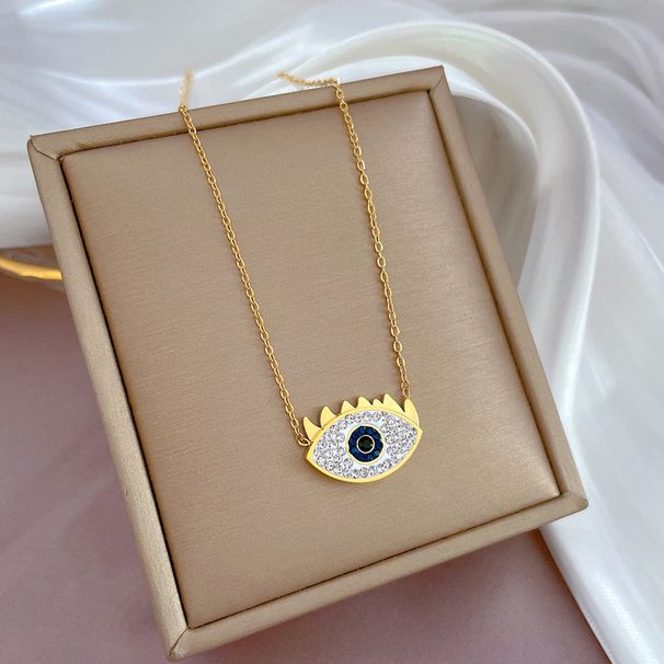 【 Full body titanium steel 】 temperament eyelashes, eyes, furnace, real gold necklace, female Instagram, internet_ipsvogv.com