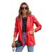 Women's Clothing Street Style Pure Color Casual Fashion Three color Leather Jacket _ipsvogv.com