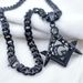 Rhinestone Pendant Necklace 9mm Width Black Mens Women Freemasonry Masonic Mason Stainless Steel_ipsvogv.com