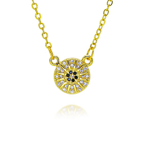 Copper Plated Gold Necklace Round Cake Full Pendant French Romantic Light Luxury High End Sense Hot Sale New_ipsvogv.com