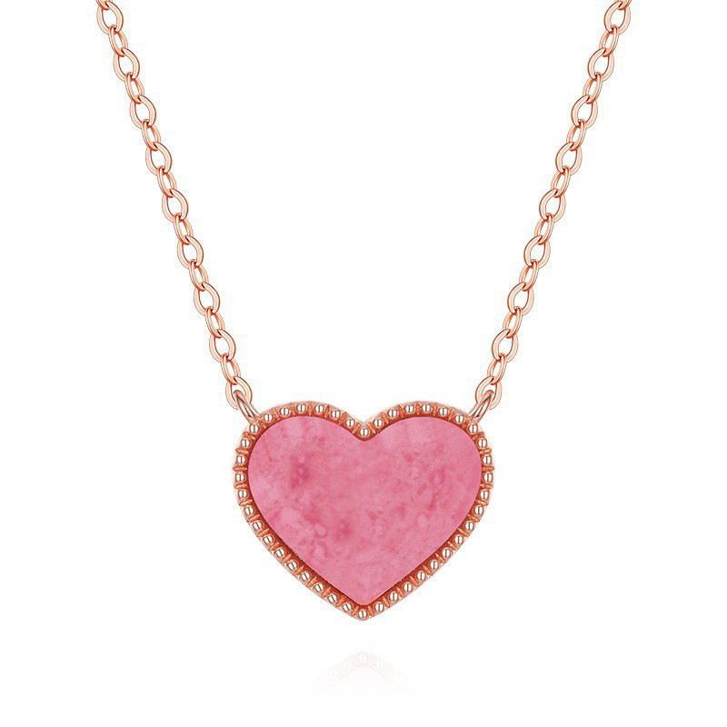 Sweetheart Necklace Female Light Luxury Love Pendant Niche Clavicle Chain New Pink Love Necklace_ipsvogv.com